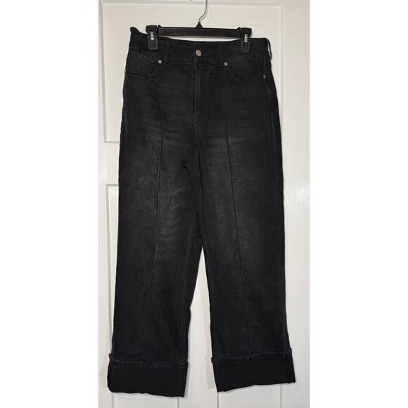 Dear John Denim - Dear John Wide Leg Baggy Jeans SIZE 31 Black High Rise Distressed Stretch